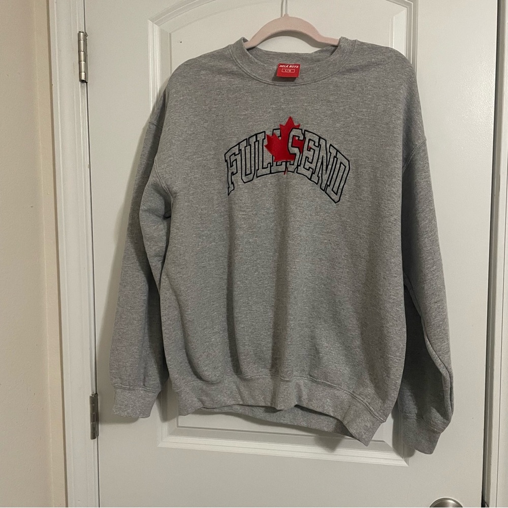 Full Send NELK boys Gray Sweatshirt Canadian‎ leaf size Men’s large
